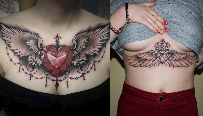 tatuajes de alas para pecho mujer
