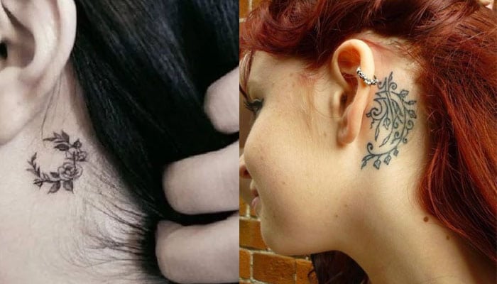 tatuajes detrás de las orejas