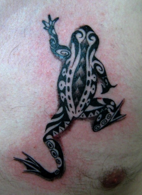 Tattoos de ranas tribales