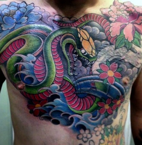 Tattoos de serpientea japonesas