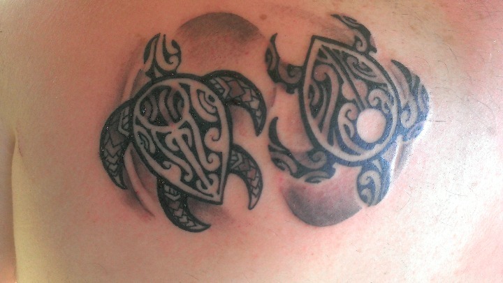 Tattoos de tortugas Yin Yang