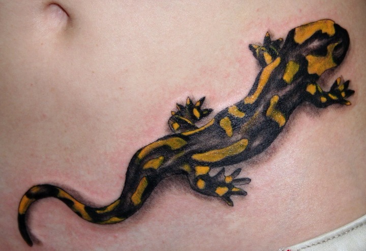 Tatuajes de lagartija a color