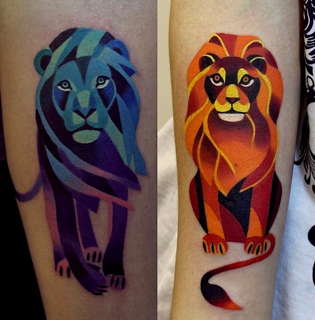 Tatuajes de leones para parejas