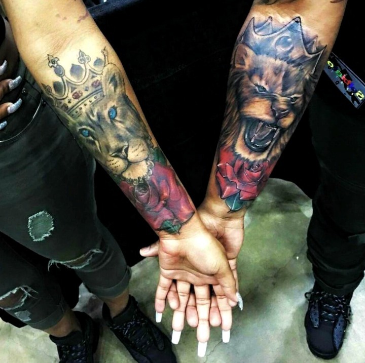 Tatuajes de leones para parejas