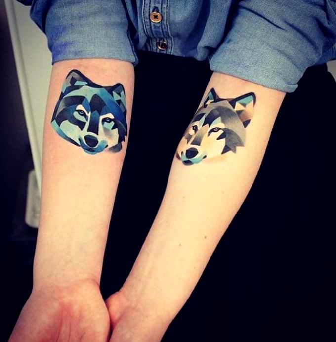Tatuajes de lobos en pareja