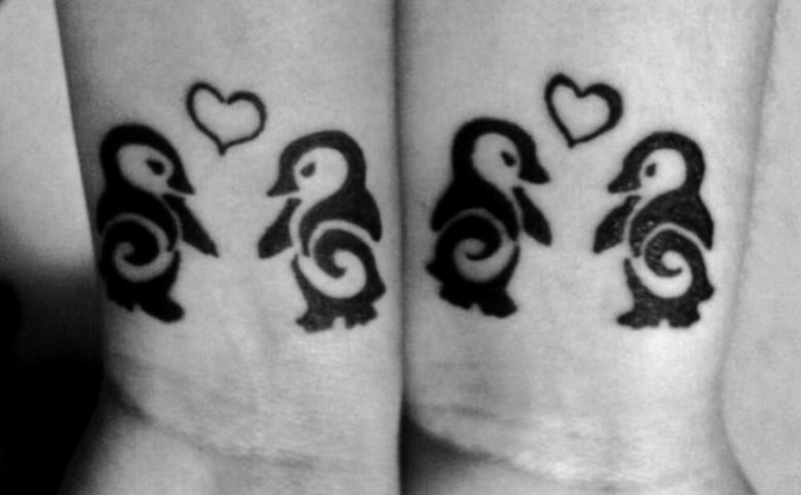 Tatuajes de pingüinos para parejas