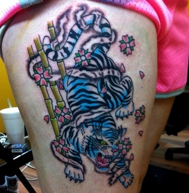 Tatuajes de tigre azul